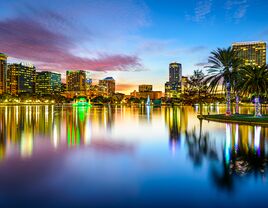 orlando skyline at dusk