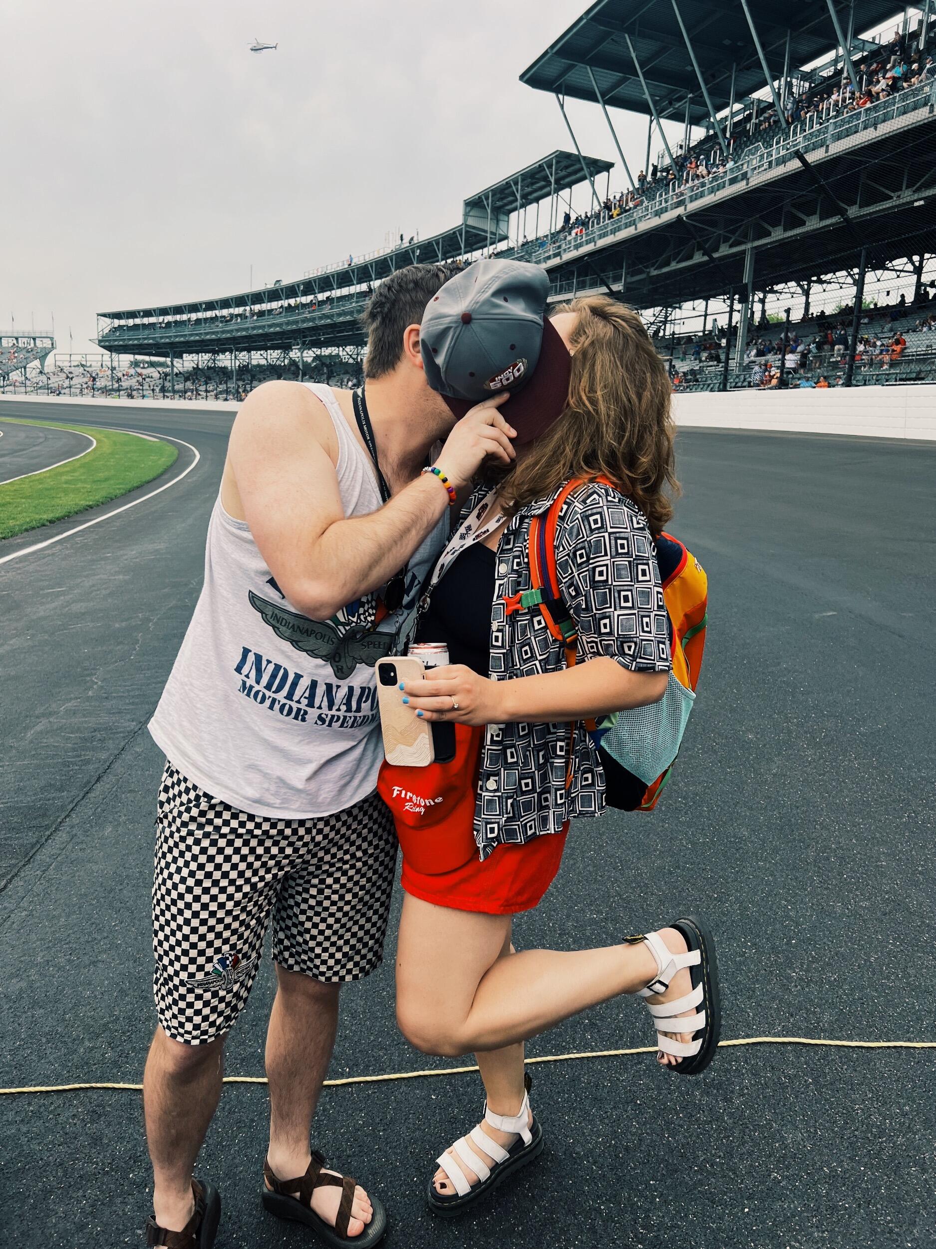Kissing each other instead of the bricks! Indy 500 2023