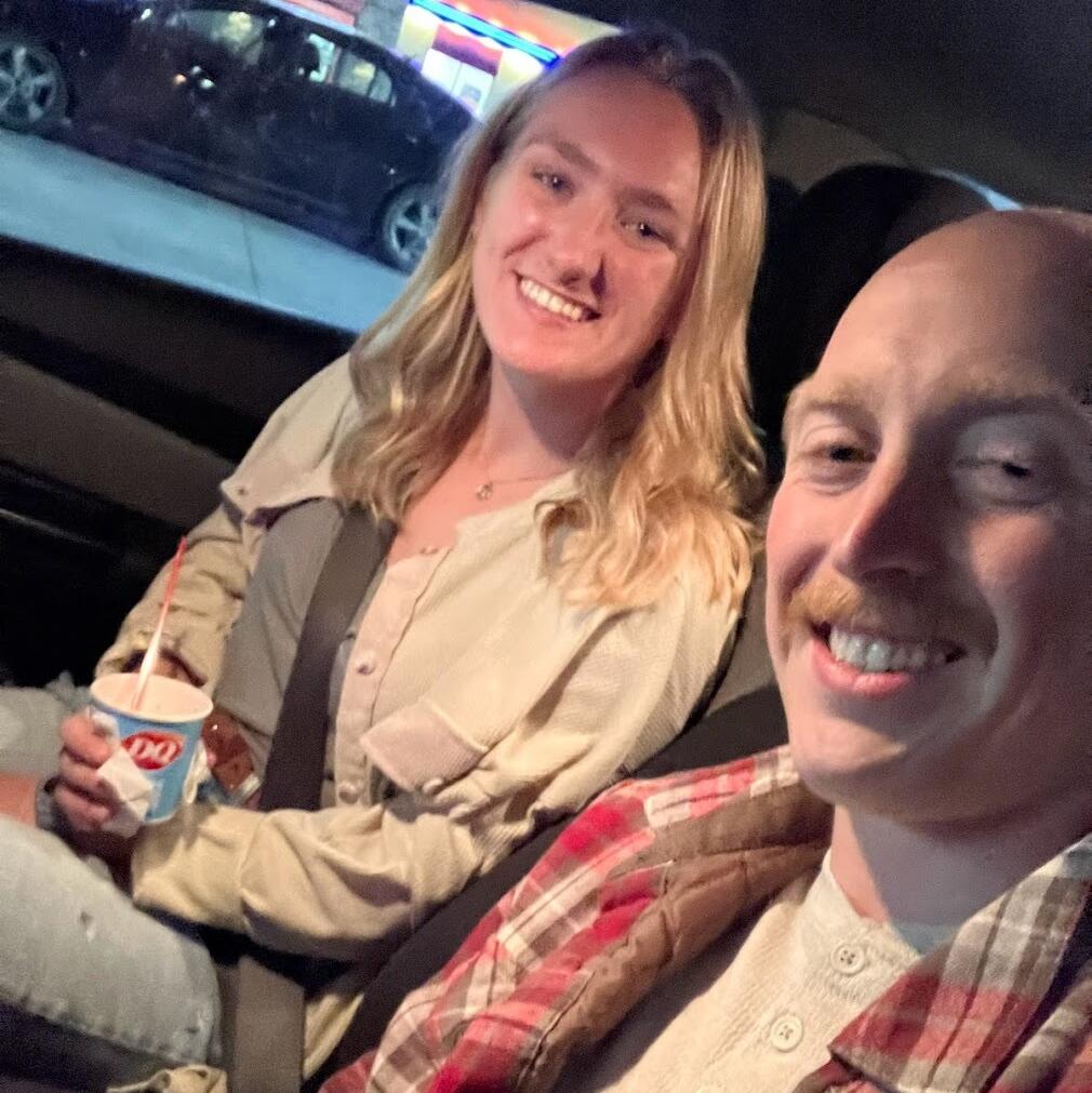 Ellie asked Zach to dance at Pla Mor over fall break when they went with their friends. Fast forward and we went to La Careta for our first date, followed by DQ ice cream.