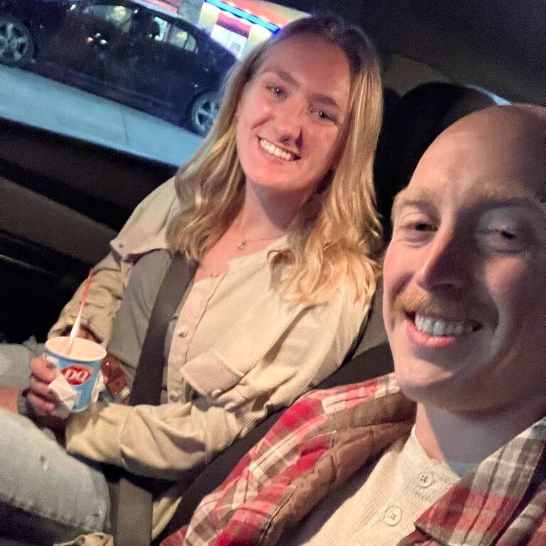 Ellie asked Zach to dance at Pla Mor over fall break when they went with their friends. Fast forward and we went to La Careta for our first date, followed by DQ ice cream.