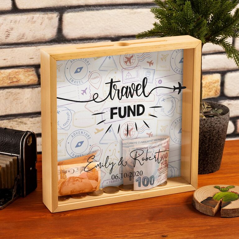Travel piggy bank from Etsy