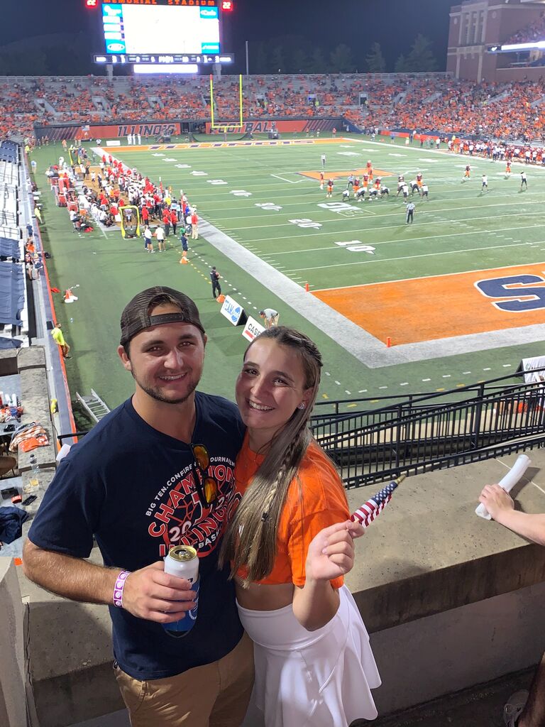 Our first Friday night game, we went to happy hour before and went to an awesome tailgate. 

Illini 17-20 Maryland