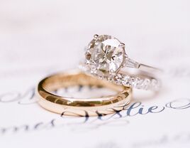 wedding rings and engagement ring