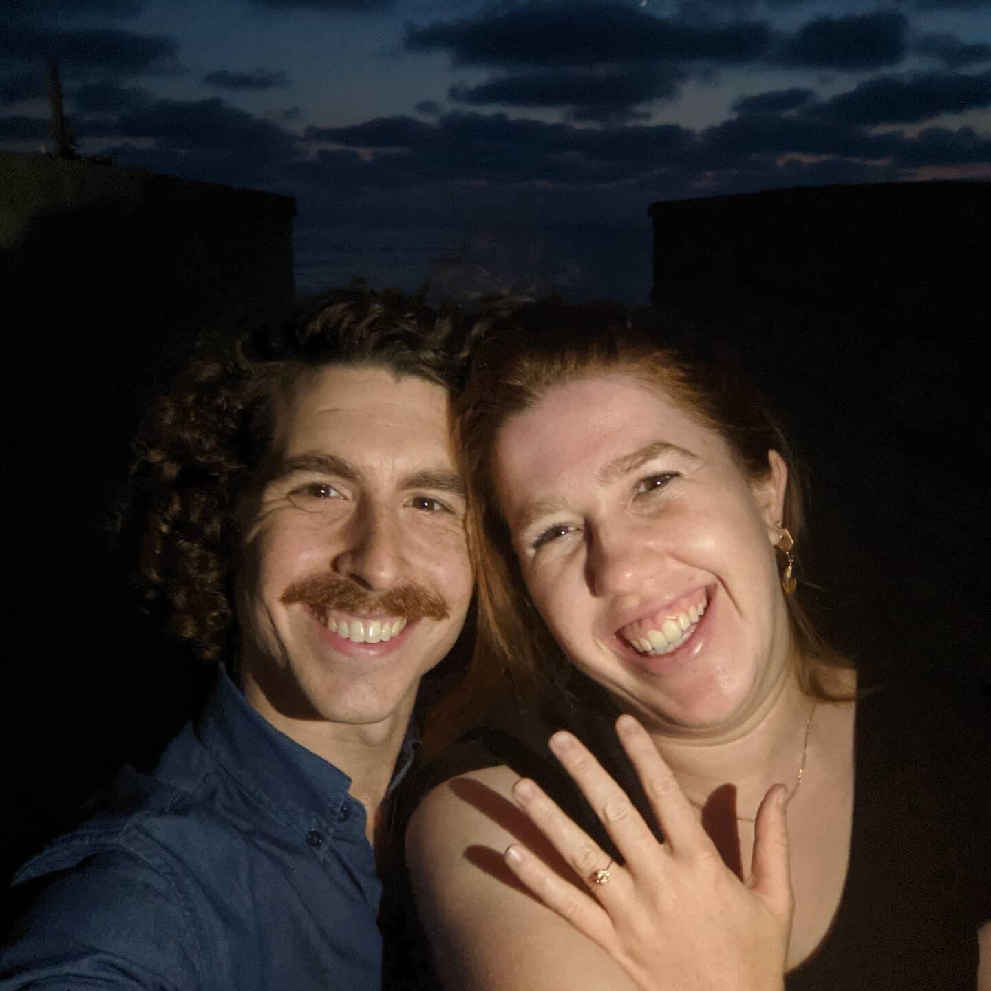 In a joint proposal through individual letters to each other, Adam and Hewson become engaged! Hewson picked the day and Adam picked the time (surprise to Hewson). 