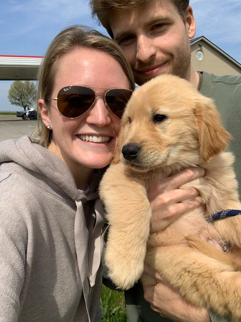 First picture as a family of 3 with Cooper.