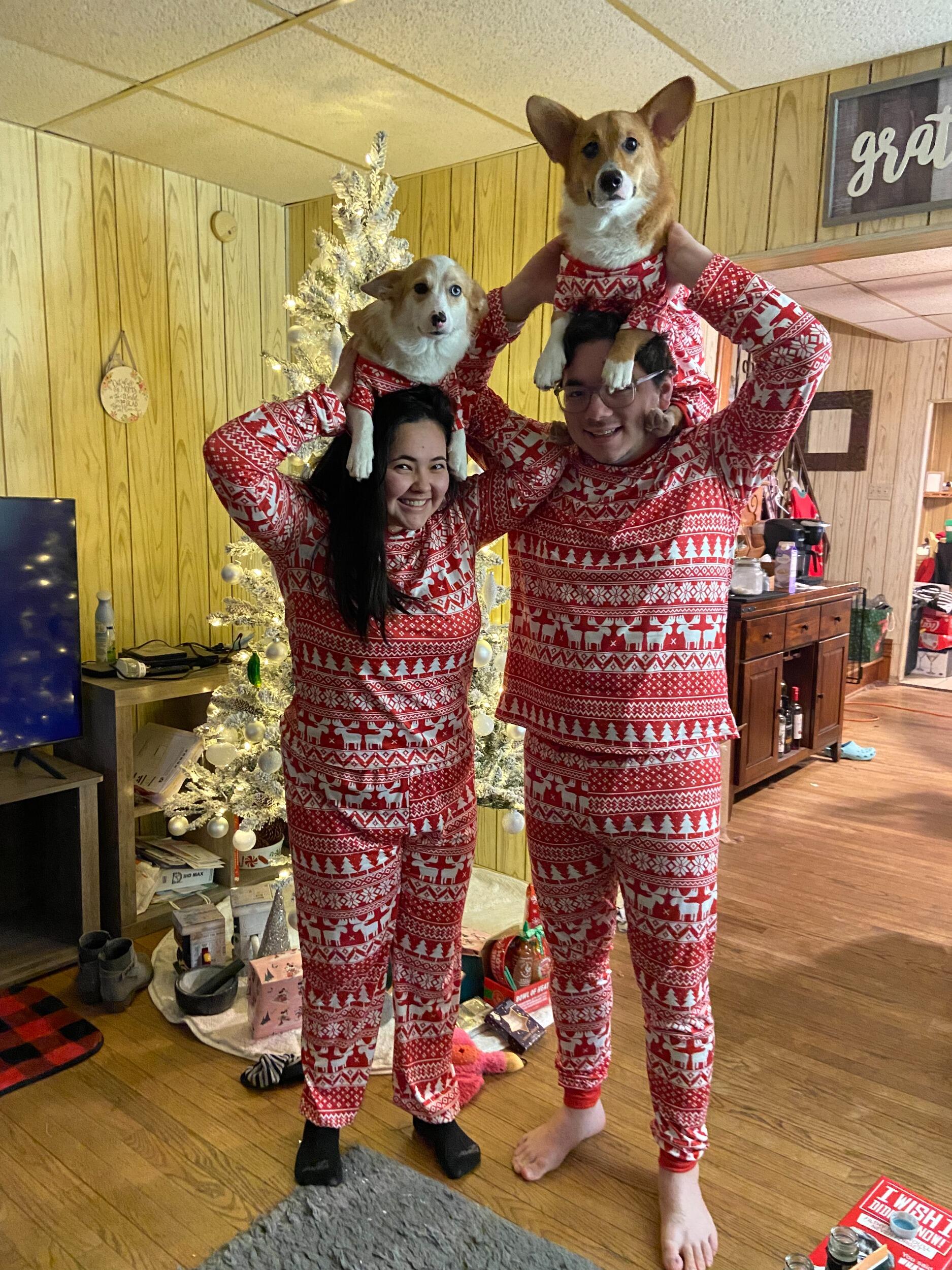 Our first Christmas with Carson and Molly!