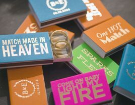 Customized matchbook wedding favors