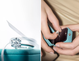 Diamond engagement rings from Tiffany & Co. in NYC