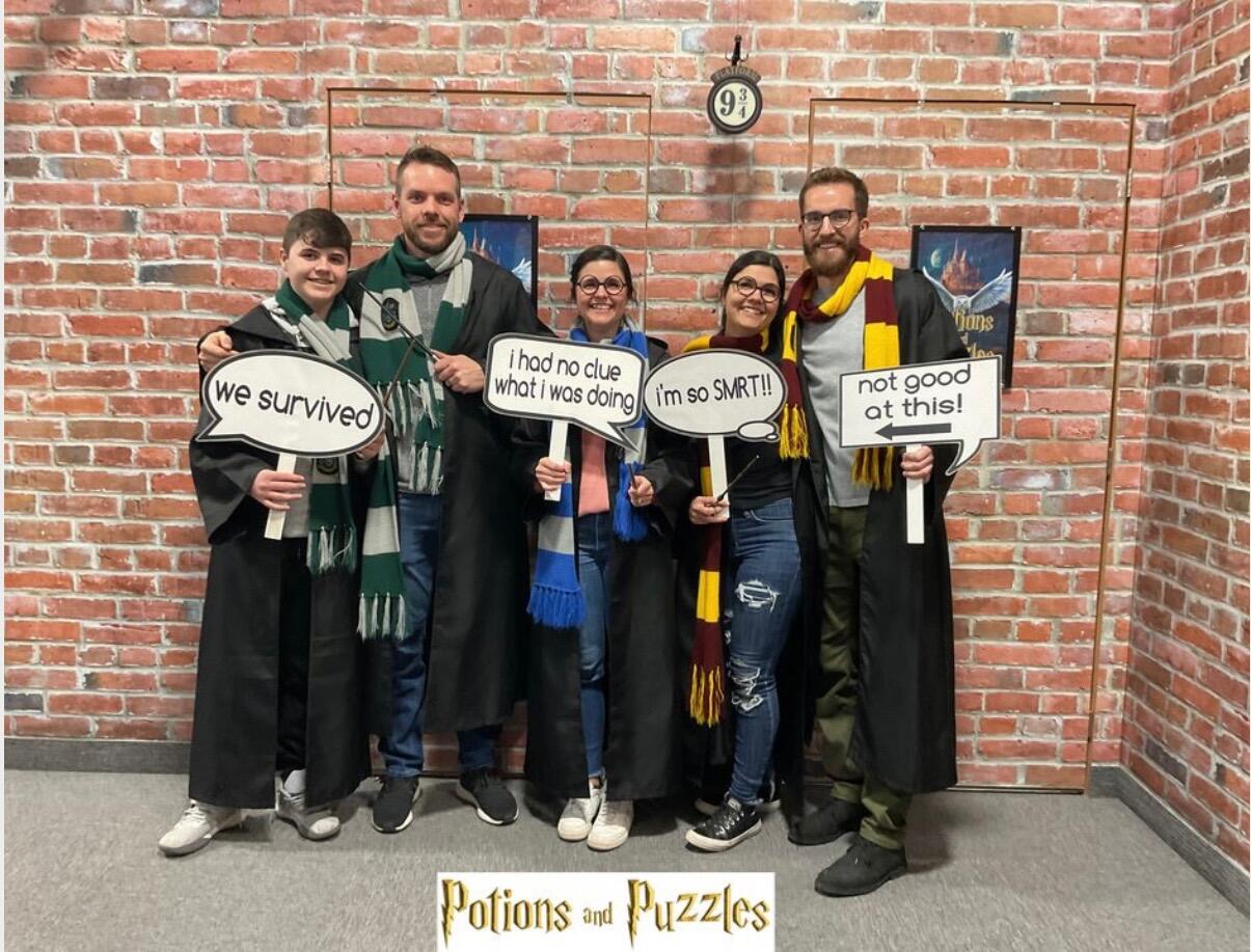 Celebrating Cohen's (Brooke's nephew) 13th birthday at a Harry Potter themed escape room...and we actually escaped!