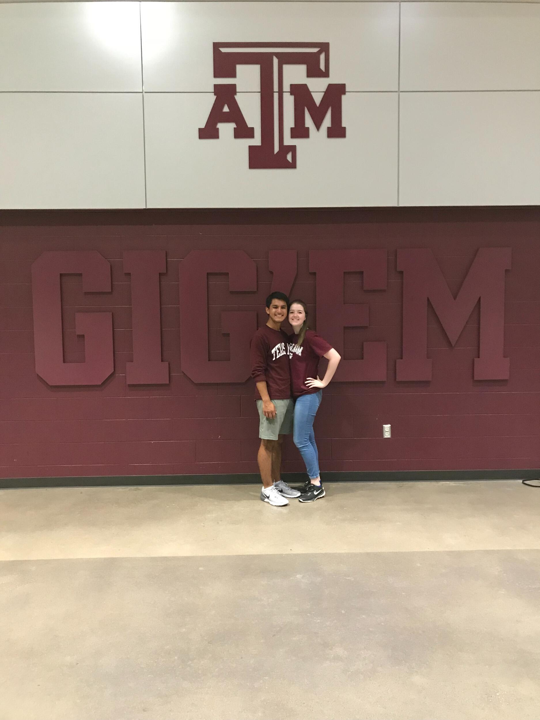Our first time on A&M's campus together, visiting Breakaway as seniors in high school. This was the first of so many wonderful experiences in College Station.