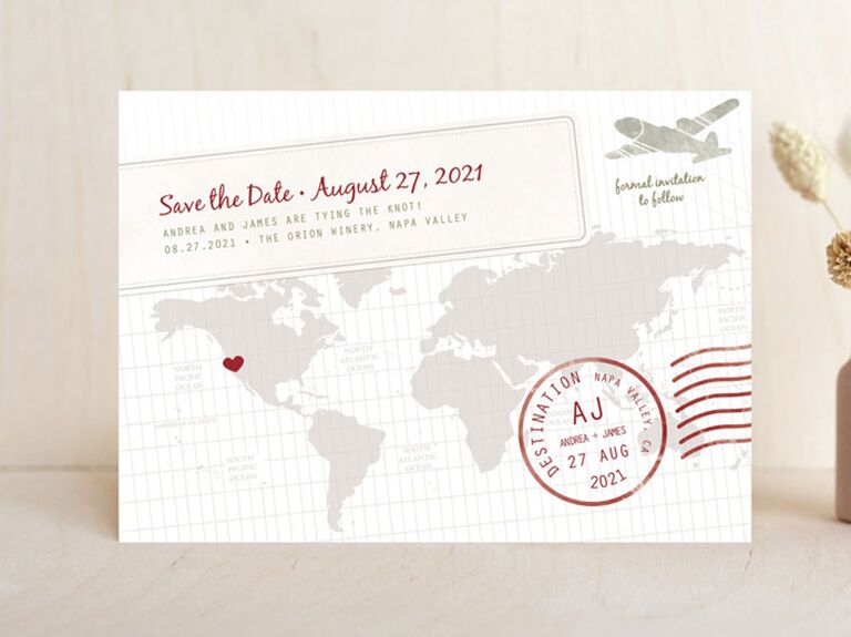 map destination wedding save the date