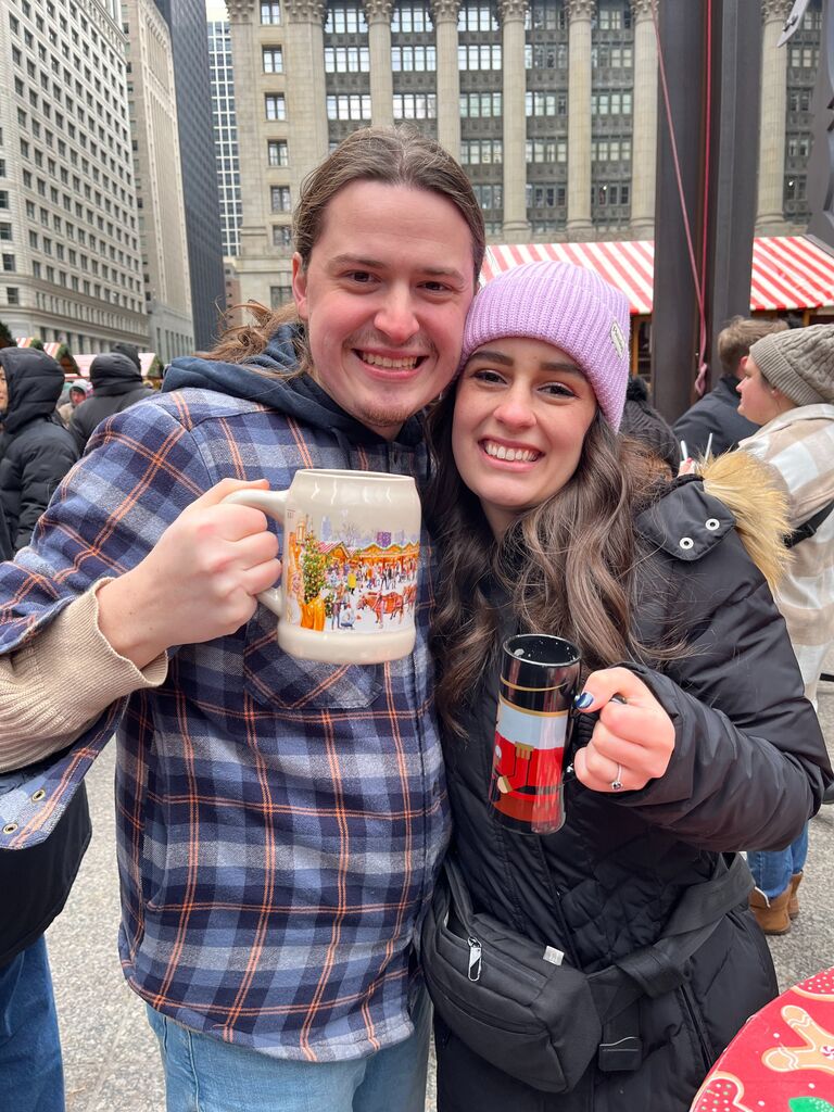 Christkindlmarket round 2 this time in Daley Plaza! After 5 hours of walking around while enjoying chai, pretzels, stinky cheese, and pastries, our toes were still somehow attached, even if we couldn't feel them anymore! 