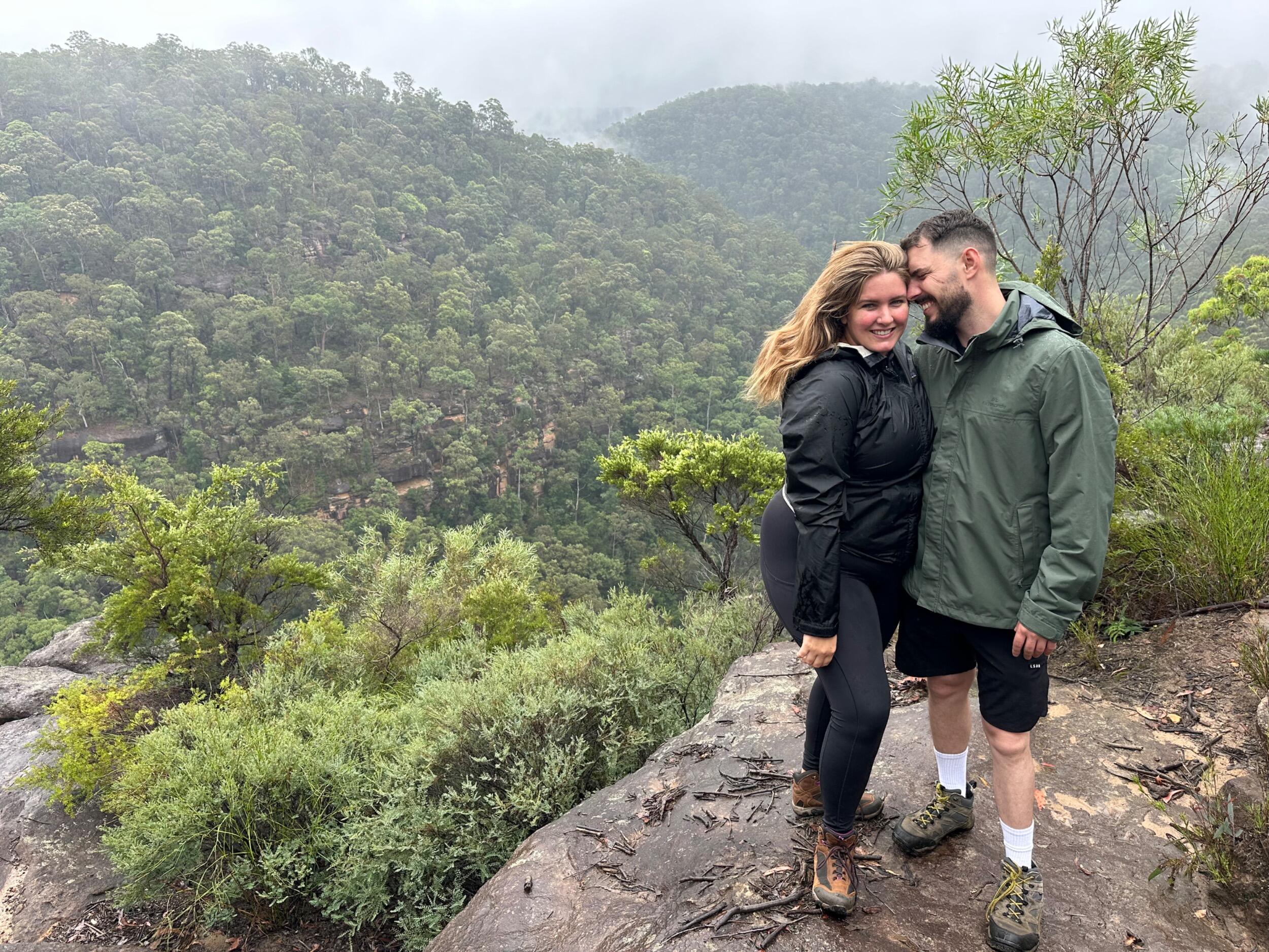 Exploring the naturally beautiful sights of the blue mountains near where our wedding venue is!