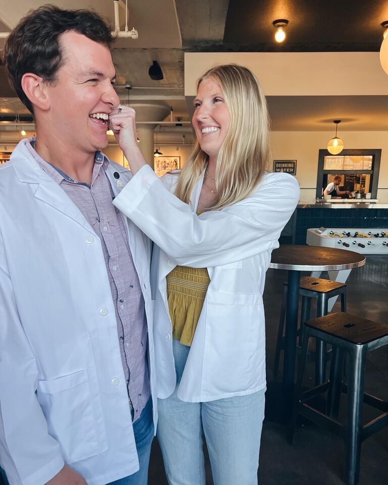 White coated! Clayton and Erica begin their medical school journey in Kansas City