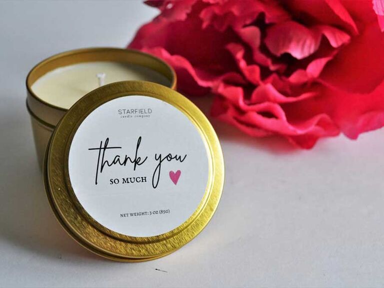 Custom thank-you candle