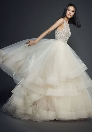 lazaro blush ball gown