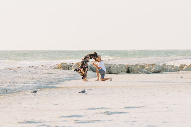She said YES! 
Steve popped the question at sunset in a place that means so much to them both; Bradenton, FL. 