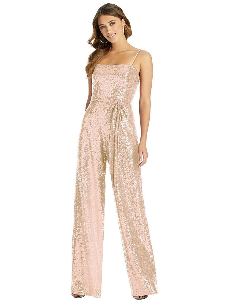 rose gold jumpsuit for wedding