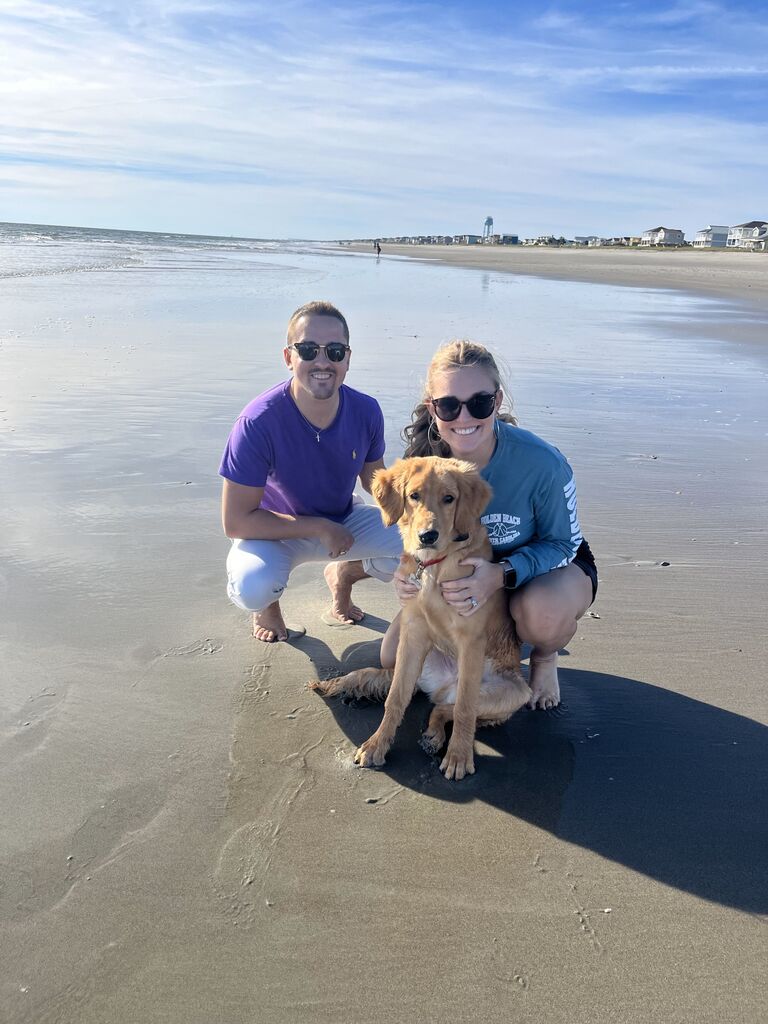 Winston's first beach trip!