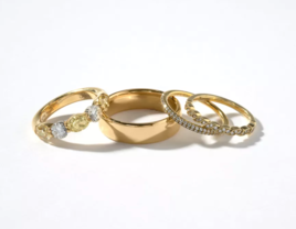 Set of gold engagement rings from Long's Jewelers in Boston