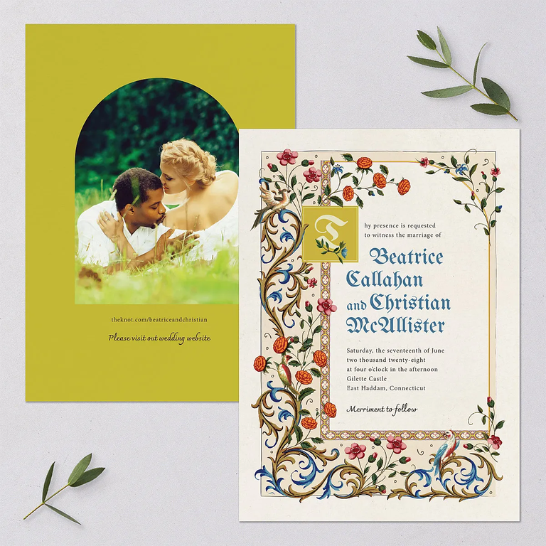 Medieval wedding invitation suite