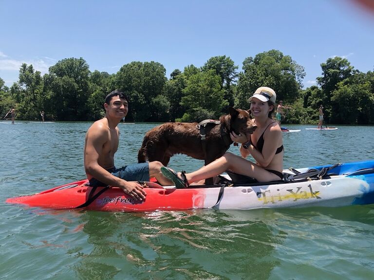 Summertime is the best because we would all go kayaking or paddleboarding together.
