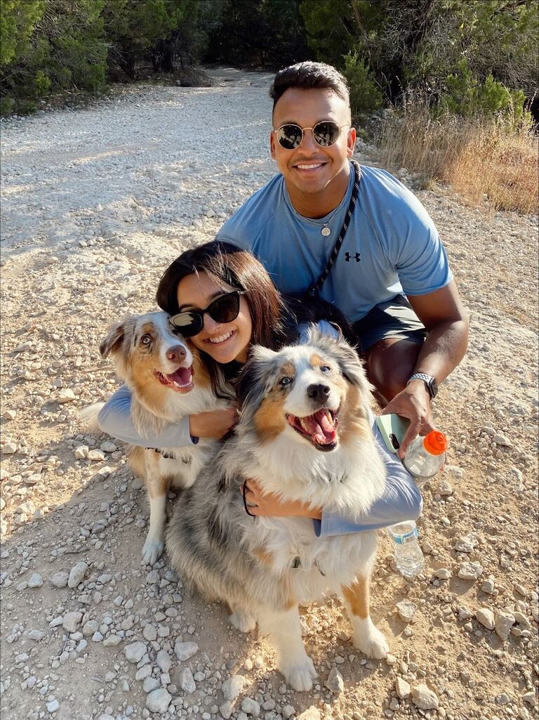 Our favorite furry friends, hiking in Austin!