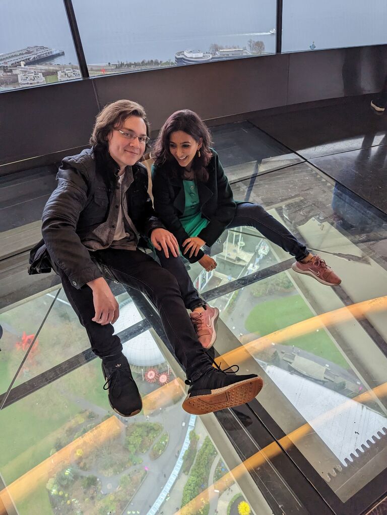 Atop the Space Needle in Seattle, WA. 