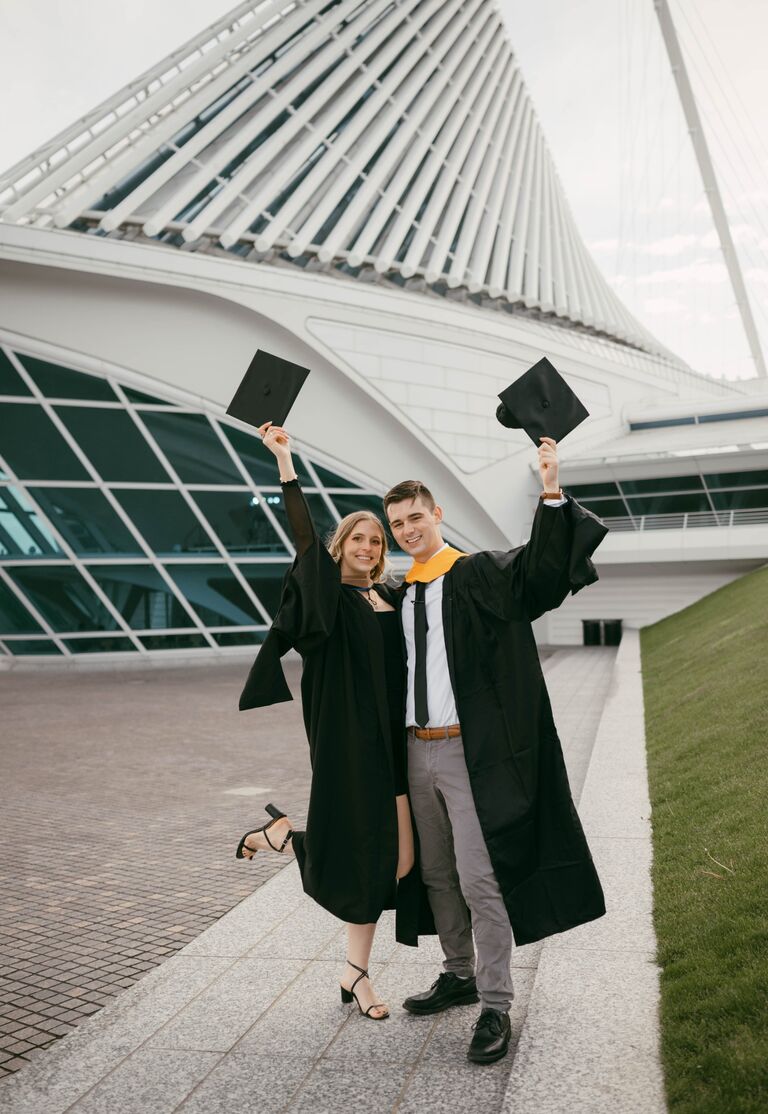 Both graduated with their Master's Degrees.