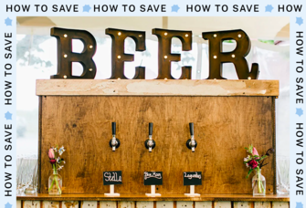 Rustic wood beer taps