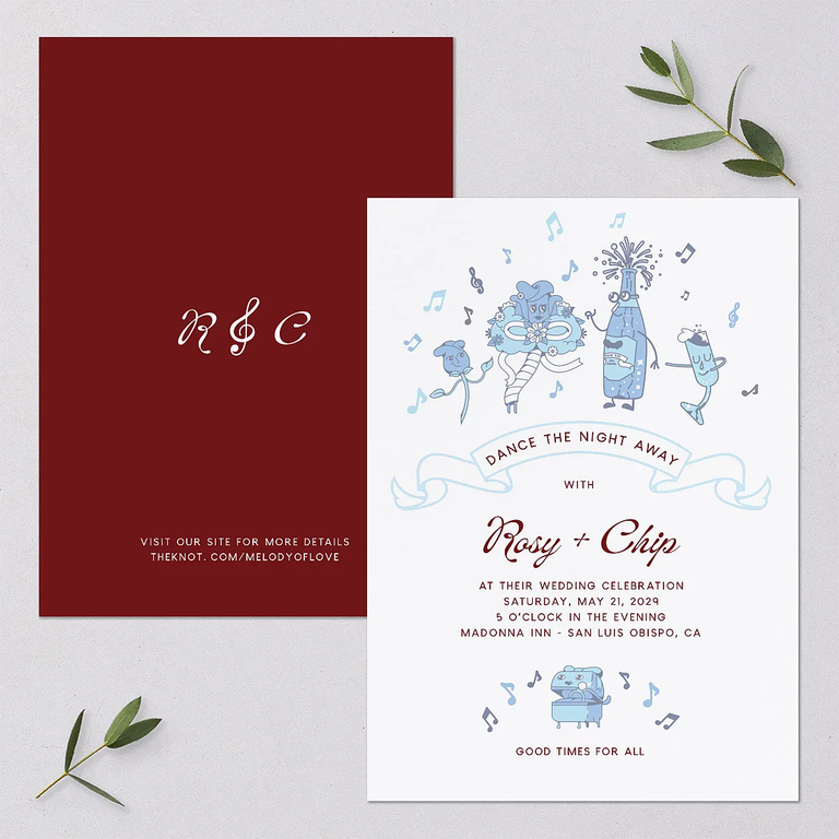 Whimsical wording wedding invitation