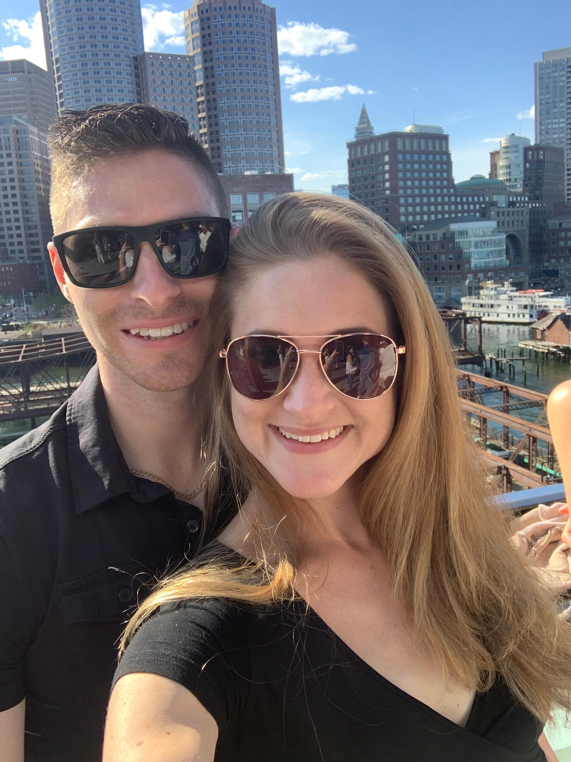 Fell in love with rooftop bar hopping in Boston while falling in love with each other.