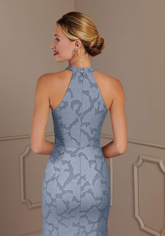 Azazie Azazie Tyra Floral Burnout in Dusty Blue Mother Of The