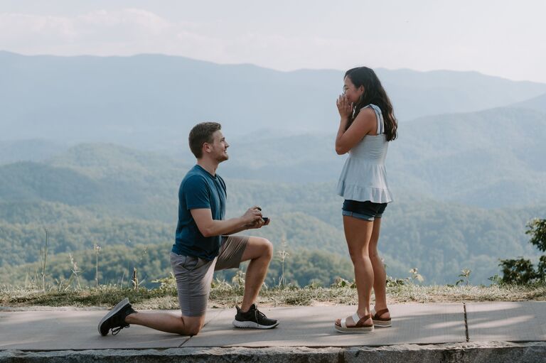 Eric surprised me in the same place we met 4 years ago to propose. I cried a lot. 