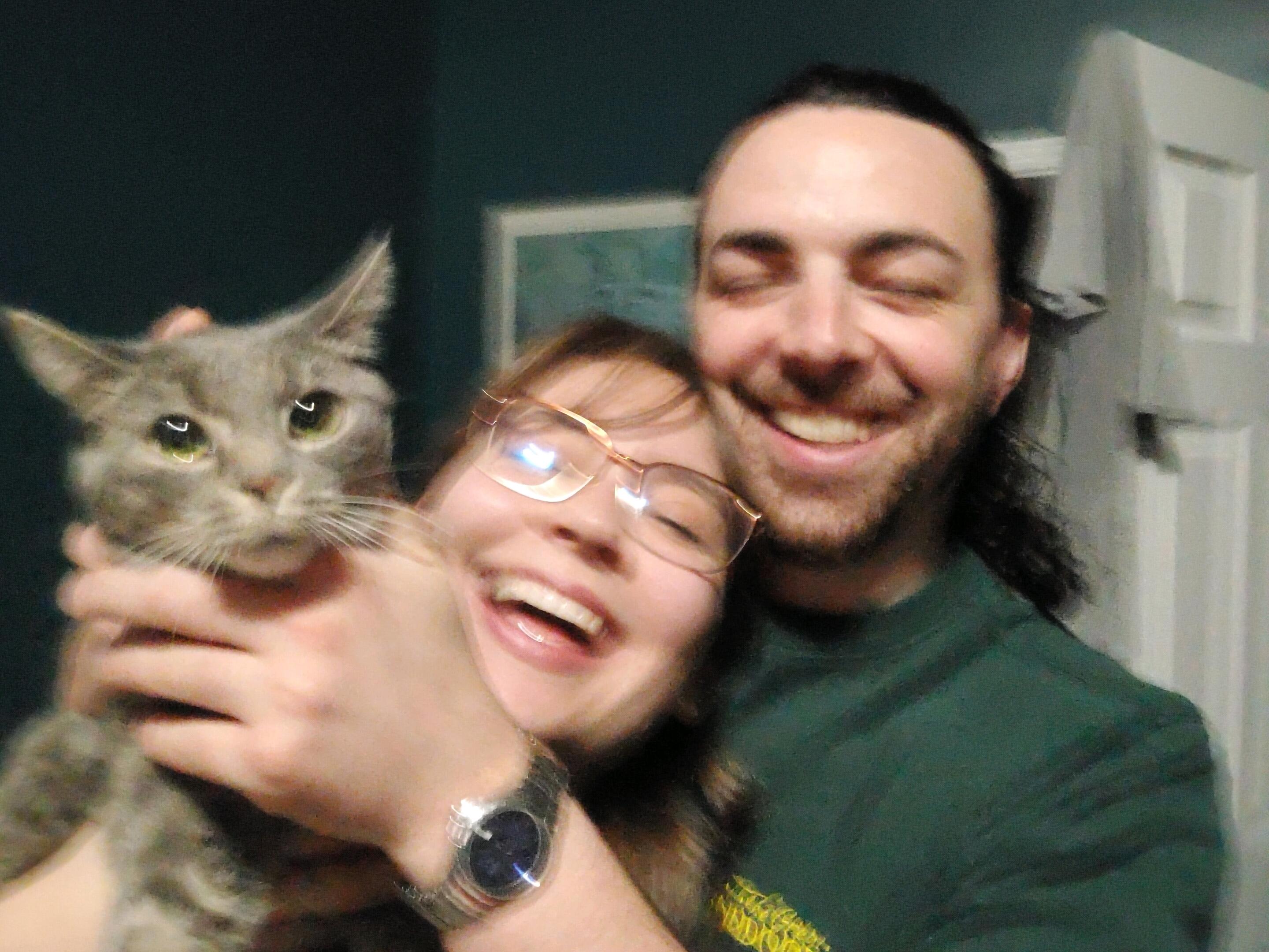  The day Sam moved up was the same day they picked up their sweet kitten, O'kén:ra, and their little family started to blossom ♥️. 