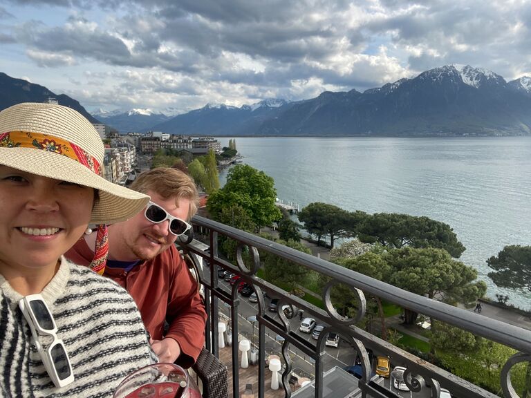 Enjoying the stunning views of Montreux, Switzerland