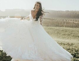 Bride in ballgown with tiara