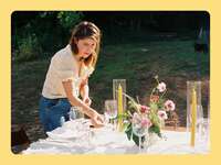 Wedding planner decorating table
