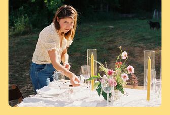 Wedding planner decorating table