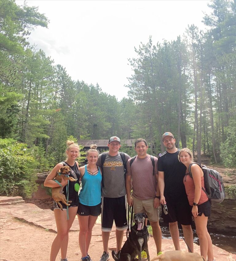 Camping trip with friends and a few doggos