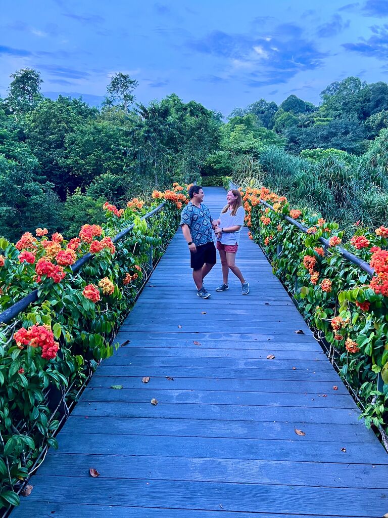 Their first major adventure together had been a success and they shared their first anniversary together in Singapore.  Matthew asked Emily to move in and she said yes!