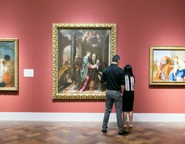 A couple enjoy The San Diego Museum of Art