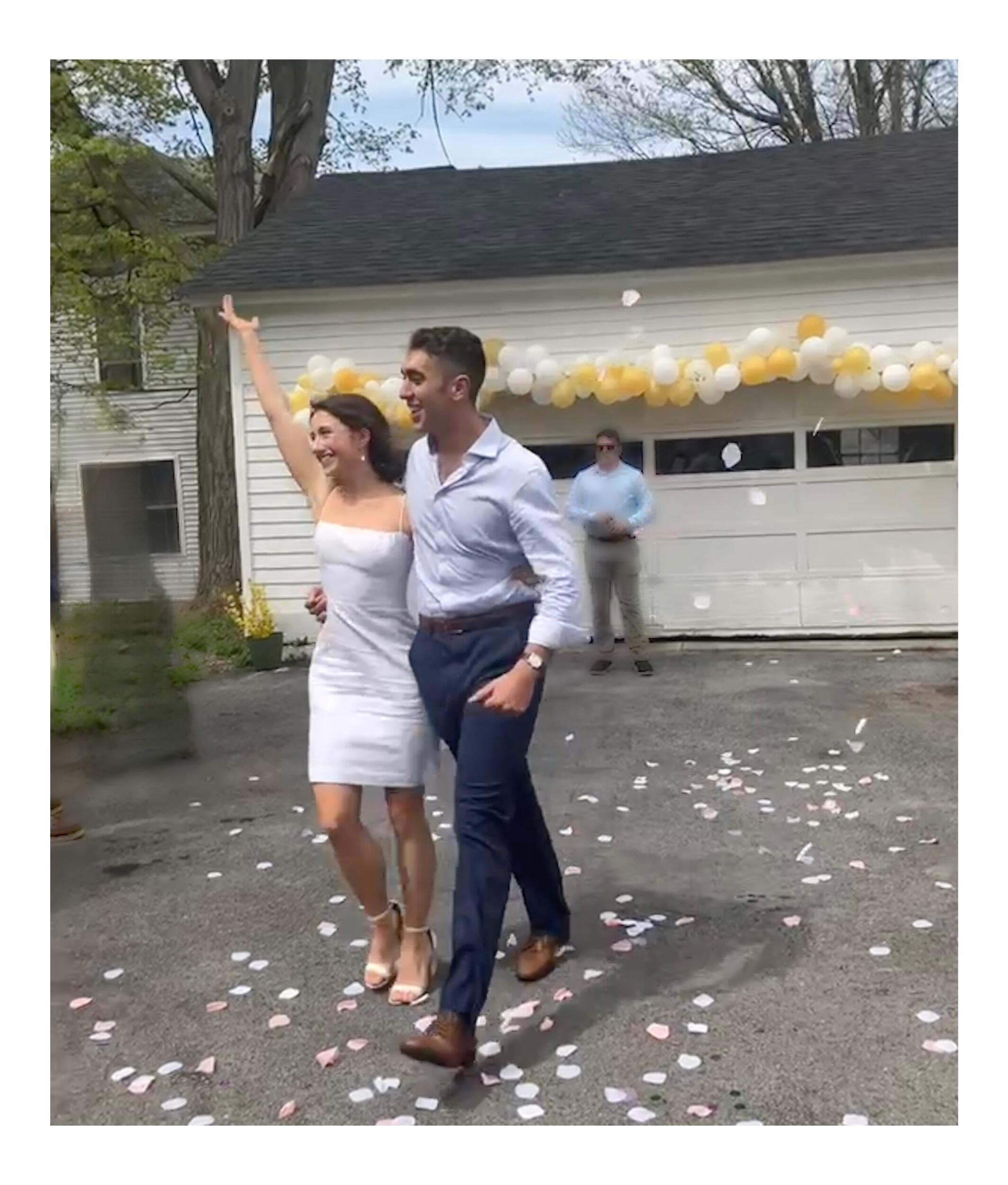 When we found out Chris was deploying in July, we moved up the timeline for making it official. First wedding in our backyard in New York, and Earth Day :)