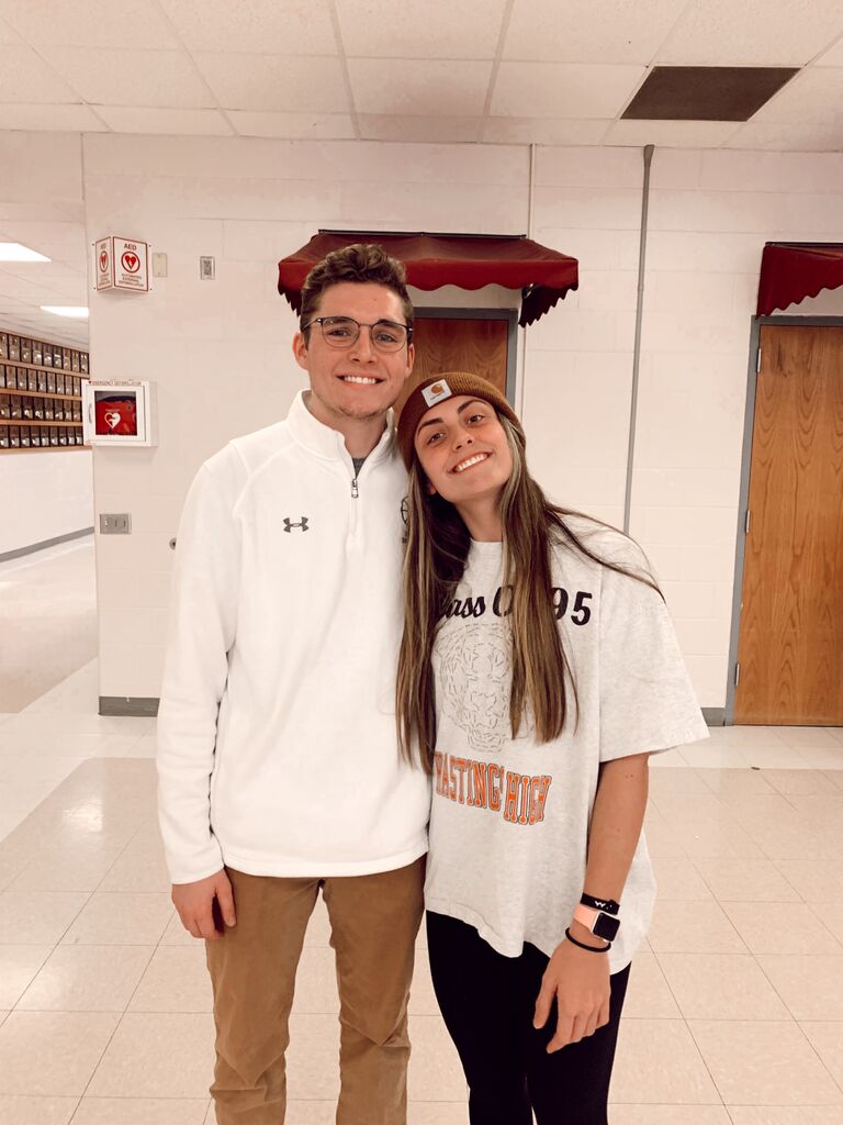 After injuring his wrist, Kobey decided to coach Hastings High boys basketball. An odd coincidence, but Allison’s mom graduated from hastings high! Allison wore her mom’s vintage t-shirt to one of Kobeys games. 