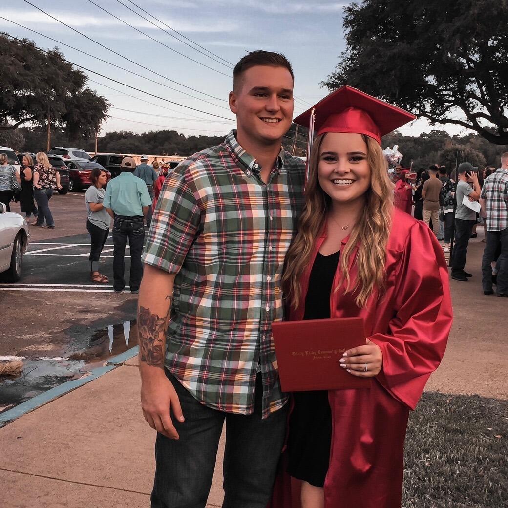 Alex graduating Cosmetology School. This was also the first time that Kyle met Alex's family!