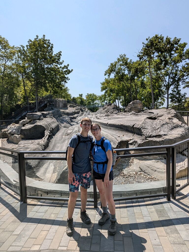 After Hailey returned back from sailing in Alaska for 3 weeks she surprised Bobby with a day trip to Bike around Kelly's island. Pictured is Glacial Grooves.