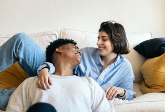 Couple smiling at each other