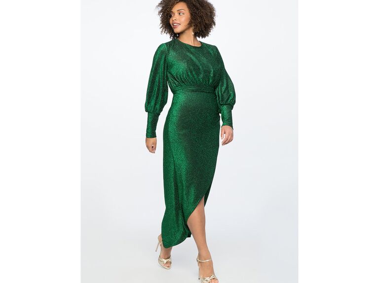 Embroidered Short Green Holiday Party Dress Promgirl