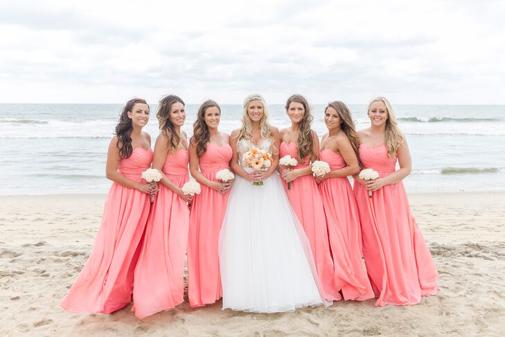 coral bridal dresses