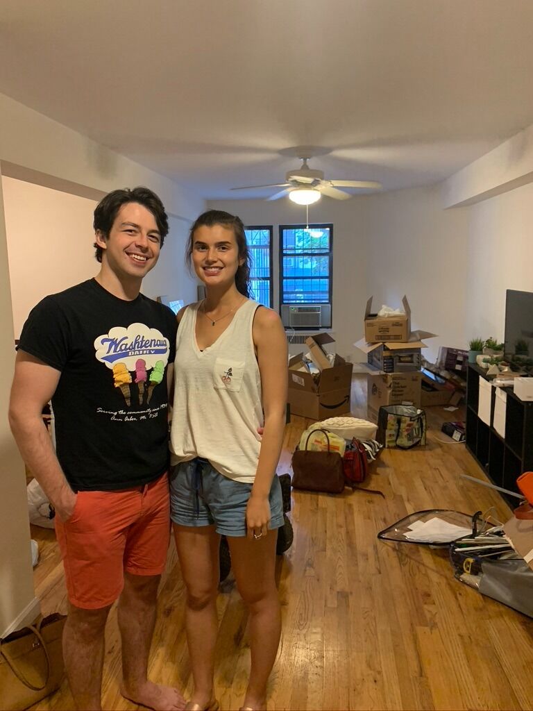 Move-in day in their first apartment together